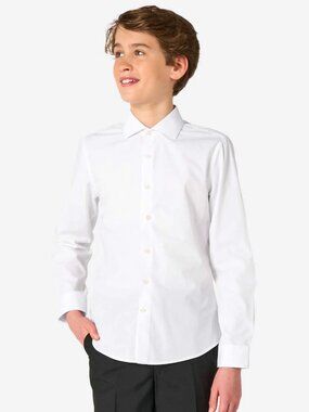 LIKE NEW: Opposuits Boys White Knight Dress Shirt: Boys Size 8Y